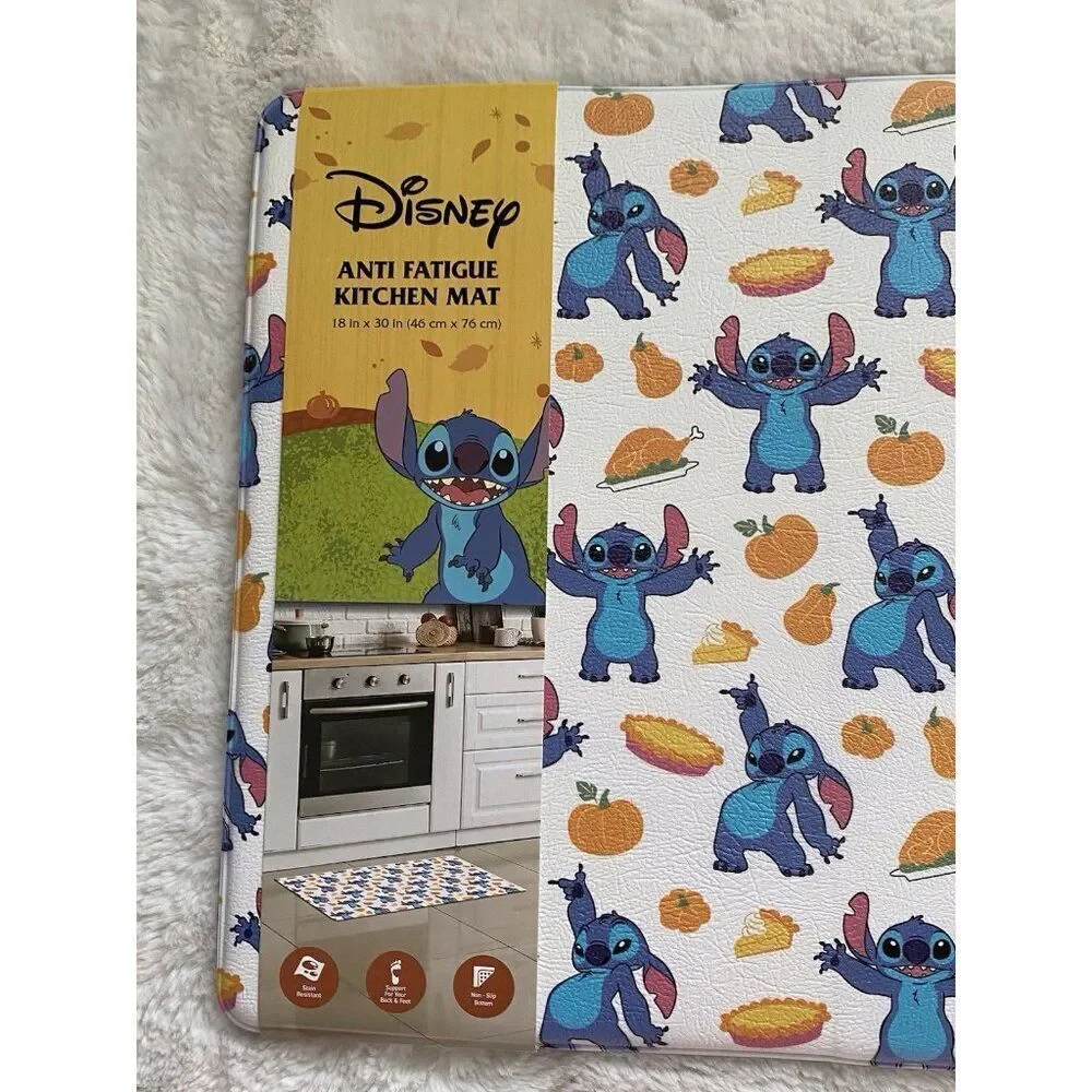 Disney Stitch Anti Fatigue Kitchen Mat 18 X 30” Pumpkin Pie‎ Autumn Fall NEW